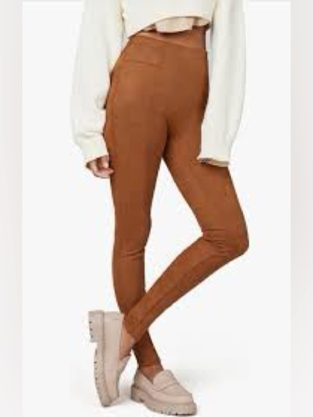 Spanx Camel Faux Suede Leggings